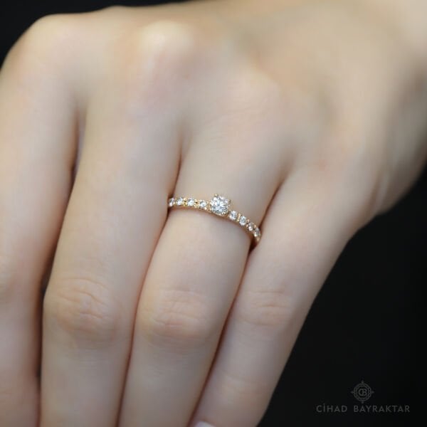 0.40 ct Pırlanta Rose Tektaş Yüzük
