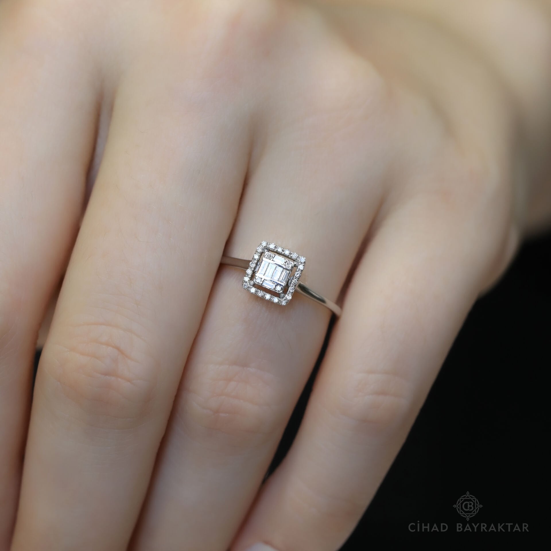 0,16 ct Pırlanta Baget Yüzük