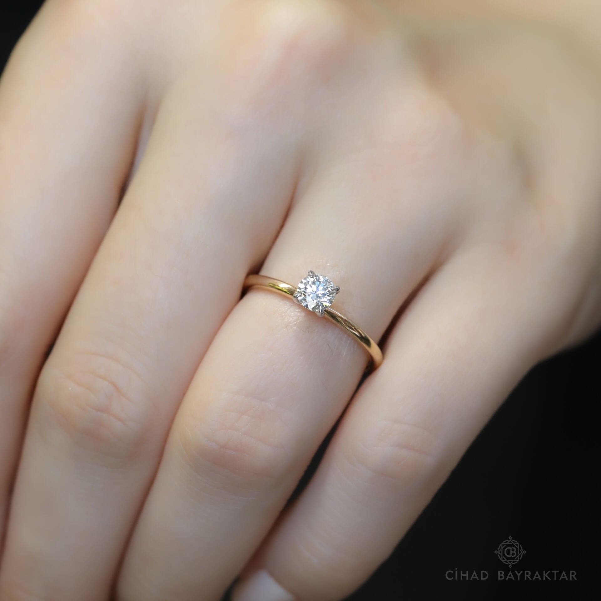 0,39 ct Pırlanta Rose Tektaş Yüzük