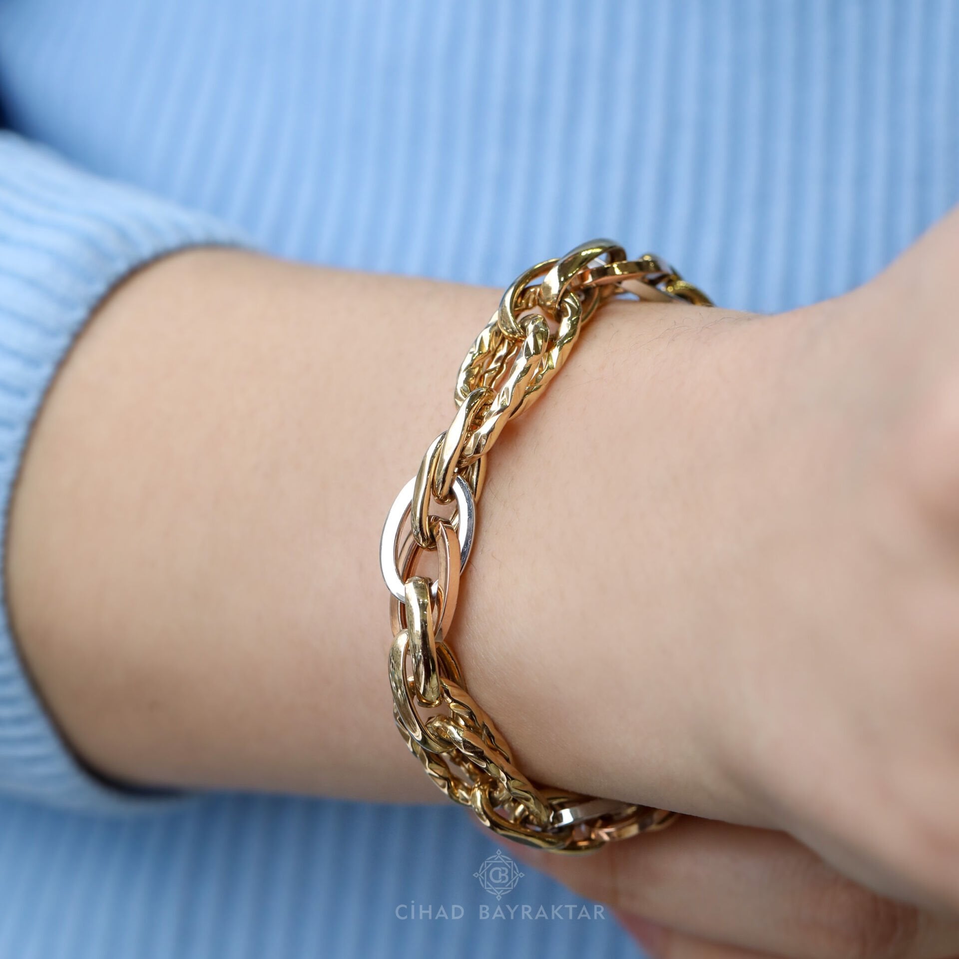 Renkli Hallow Altın Bileklik