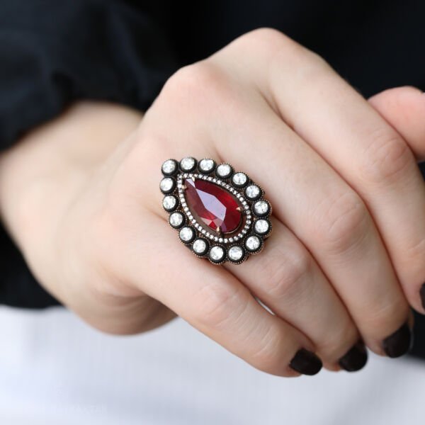 Yakut & Elmas Damla Yüzük