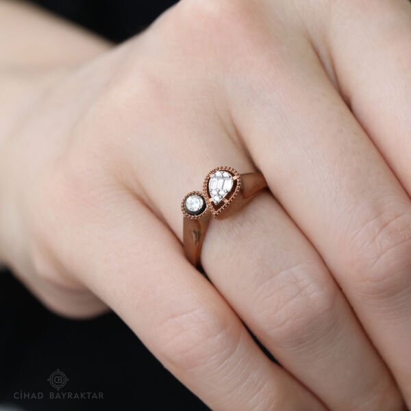 0,15 ct Elmas Damla Yüzük