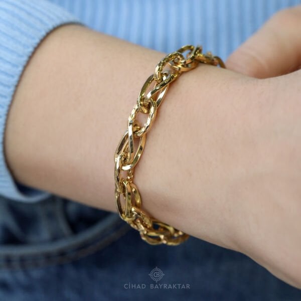 Hallow Zincir Altın Bileklik