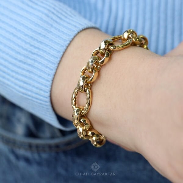 Hallow Zincir Altın Bileklik