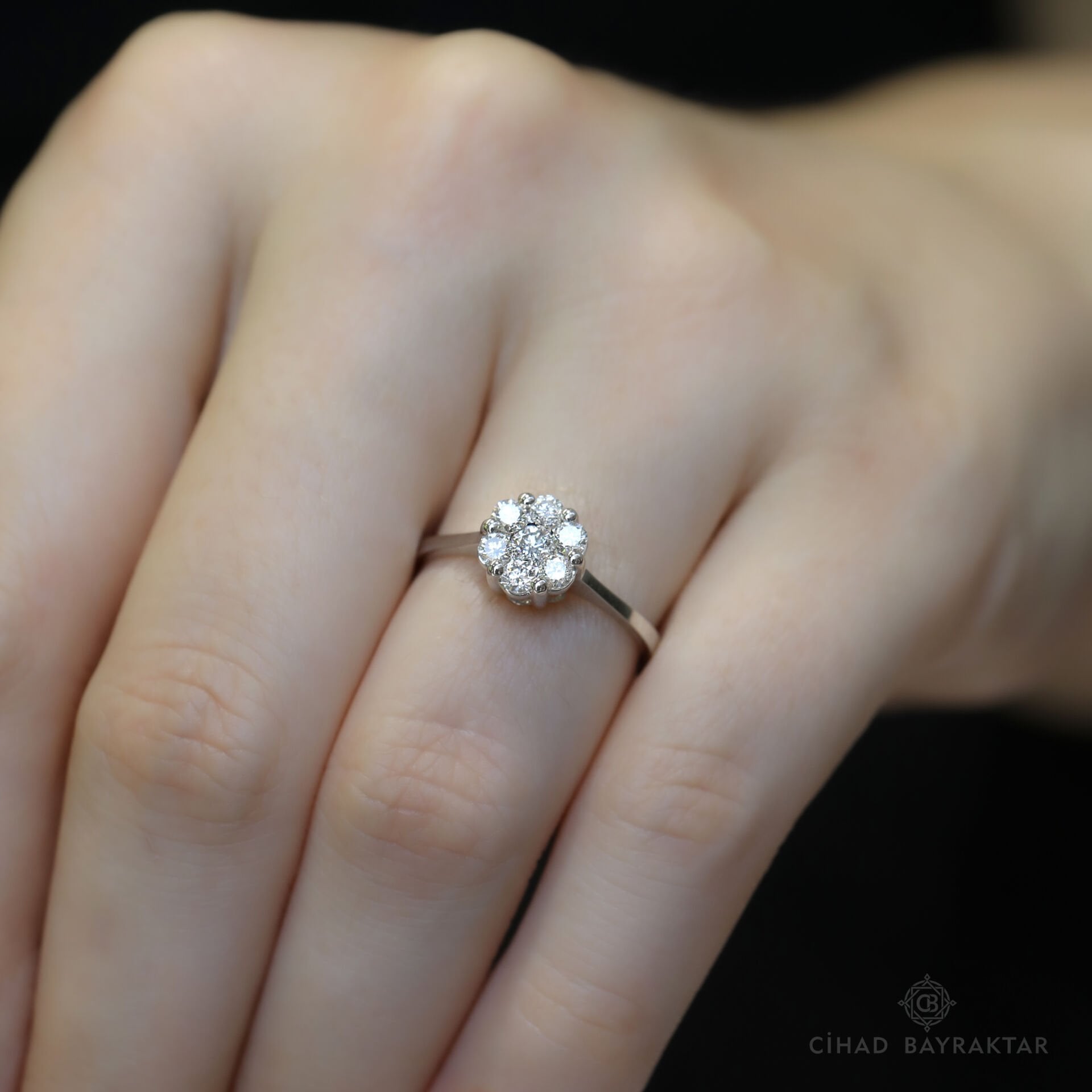 0.49 ct Pırlanta Papatya Yüzük