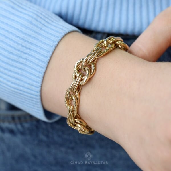 Hallow Zincir Altın Bileklik