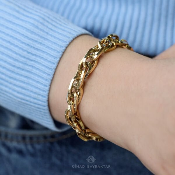 Hallow Zincir Altın Bileklik