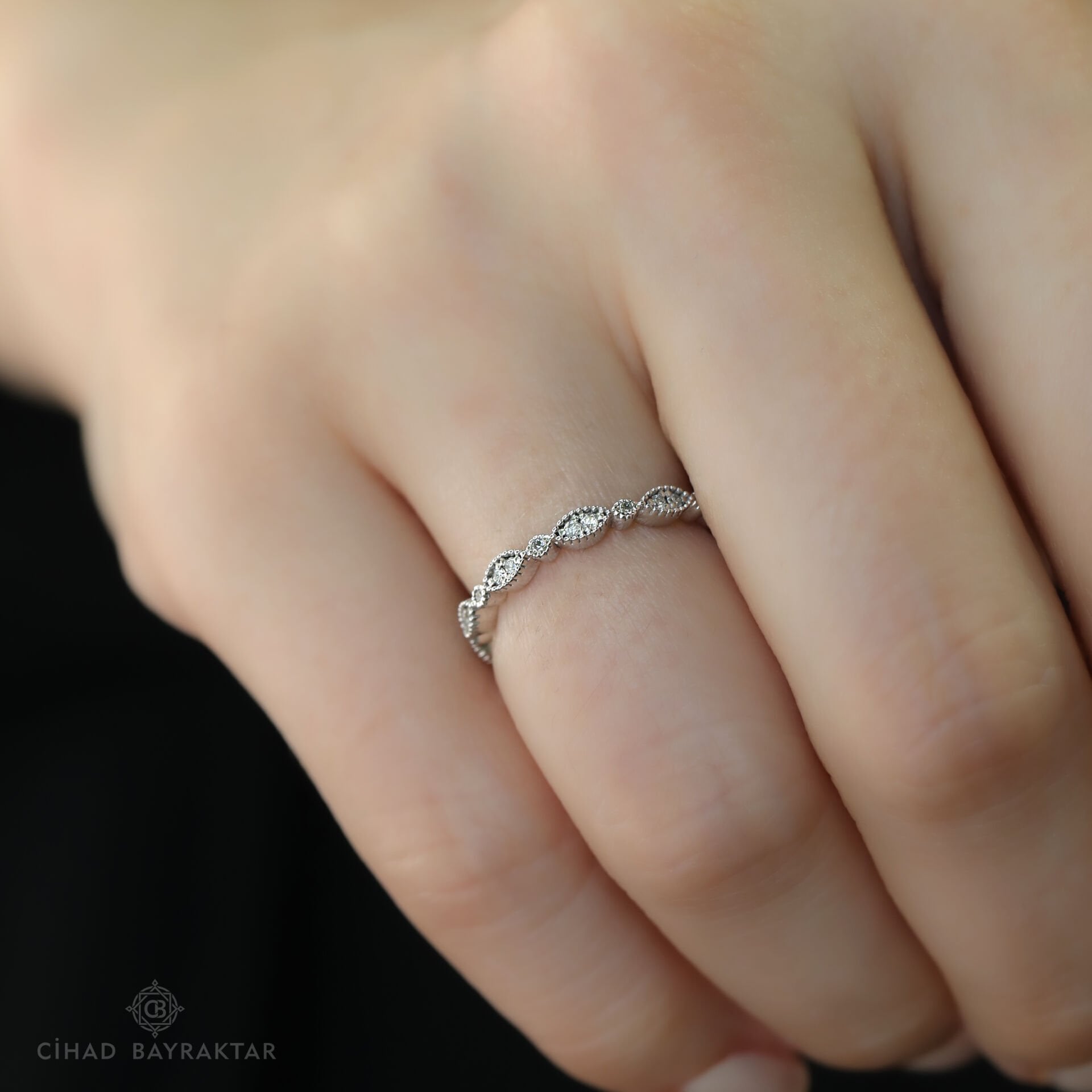 0.13 ct Pırlanta Yarım Tur Yüzük