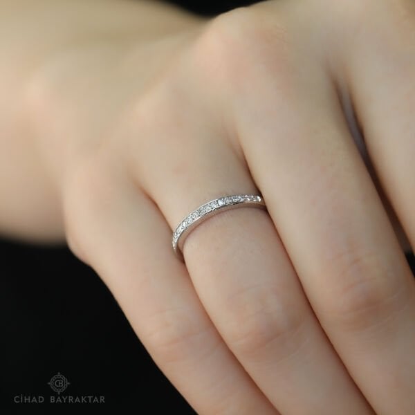 0.15 ct Pırlanta Yarım Tur Yüzük
