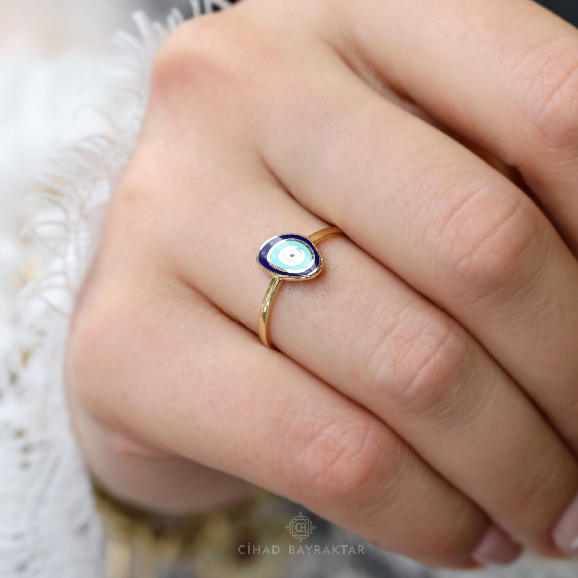 Nazar Boncuğu Altın Yüzük