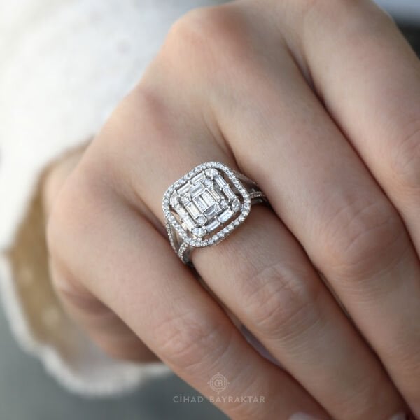 1,50 ct Pırlanta Baget Yüzük
