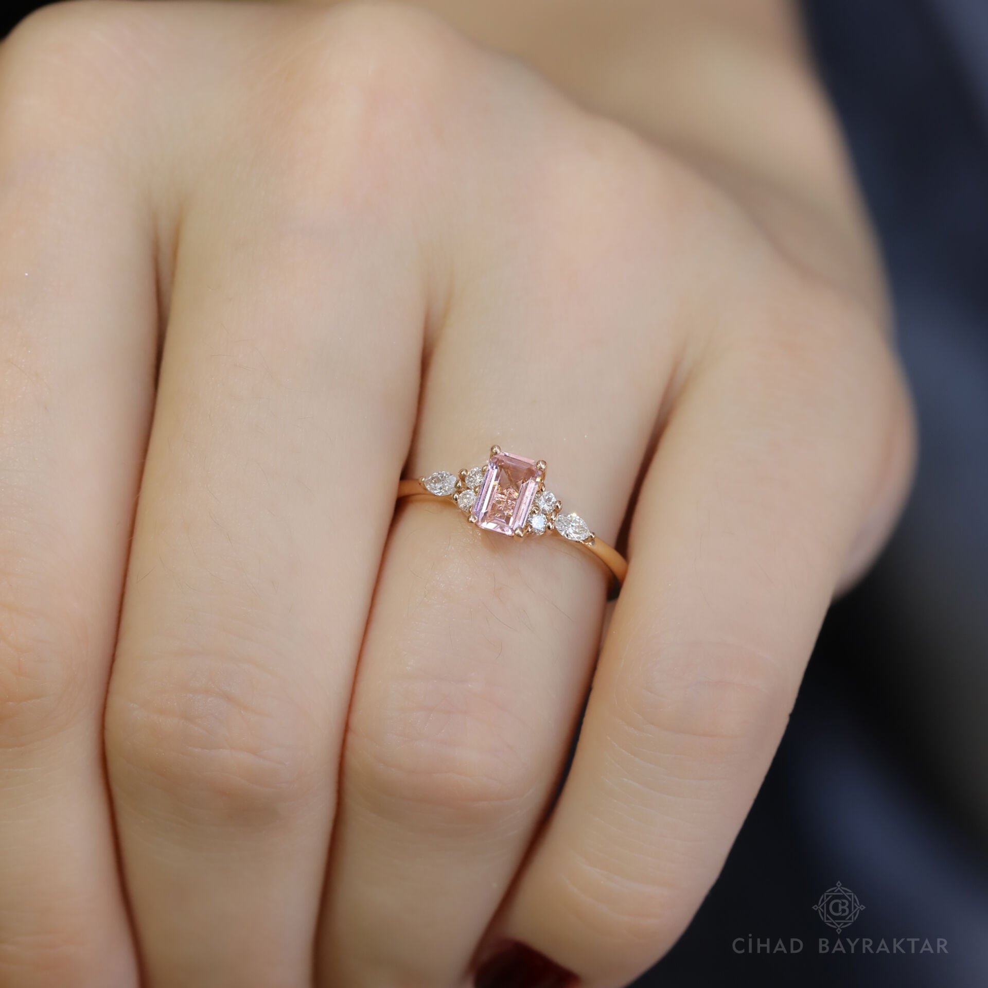 0.18 ct Pırlanta Morganite Yüzük