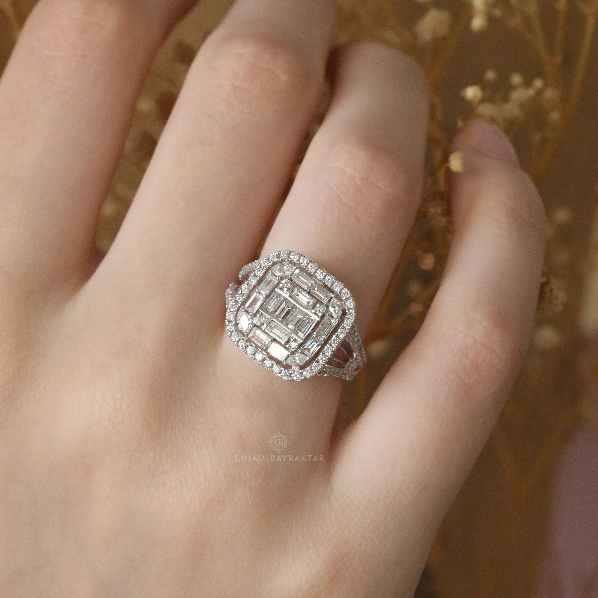 1,64 Ct. Baget Pırlanta Yüzük