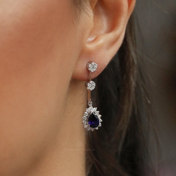 2,67 Ct. Safir Pırlanta Küpe