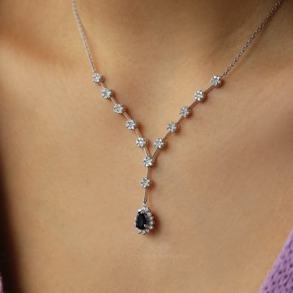 2.29 Ct. Safir Pırlanta Kolye