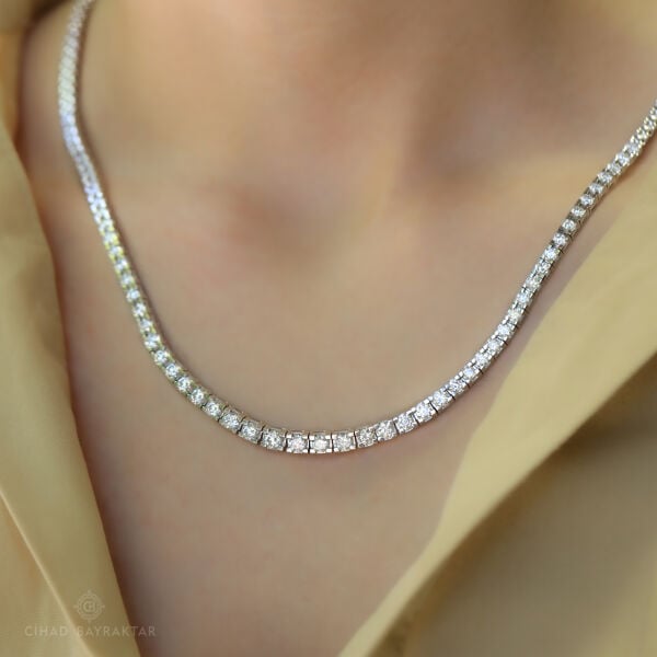 5.97 ct Pırlanta Su Yolu Kolye