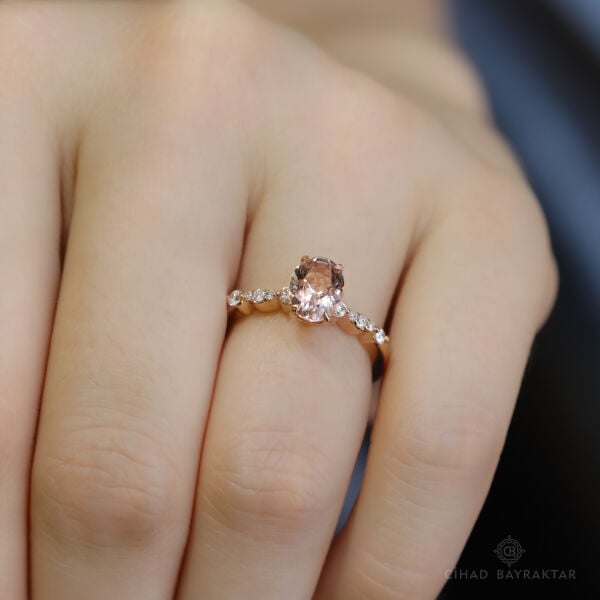 0.18 ct Pırlanta Morganite Yüzük