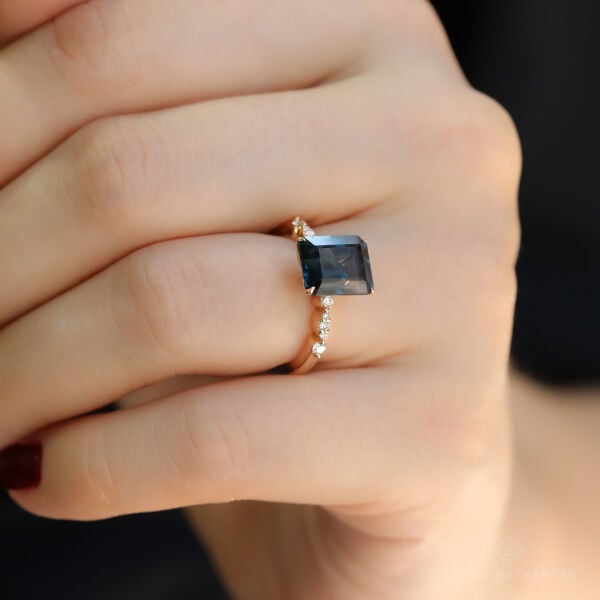 0.17 ct Pırlanta London Blue Yüzük
