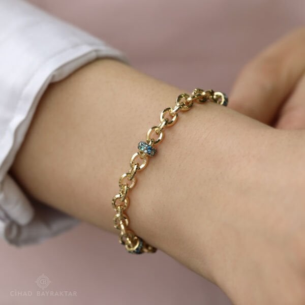 Cetaş Taşlı Altın Bileklik