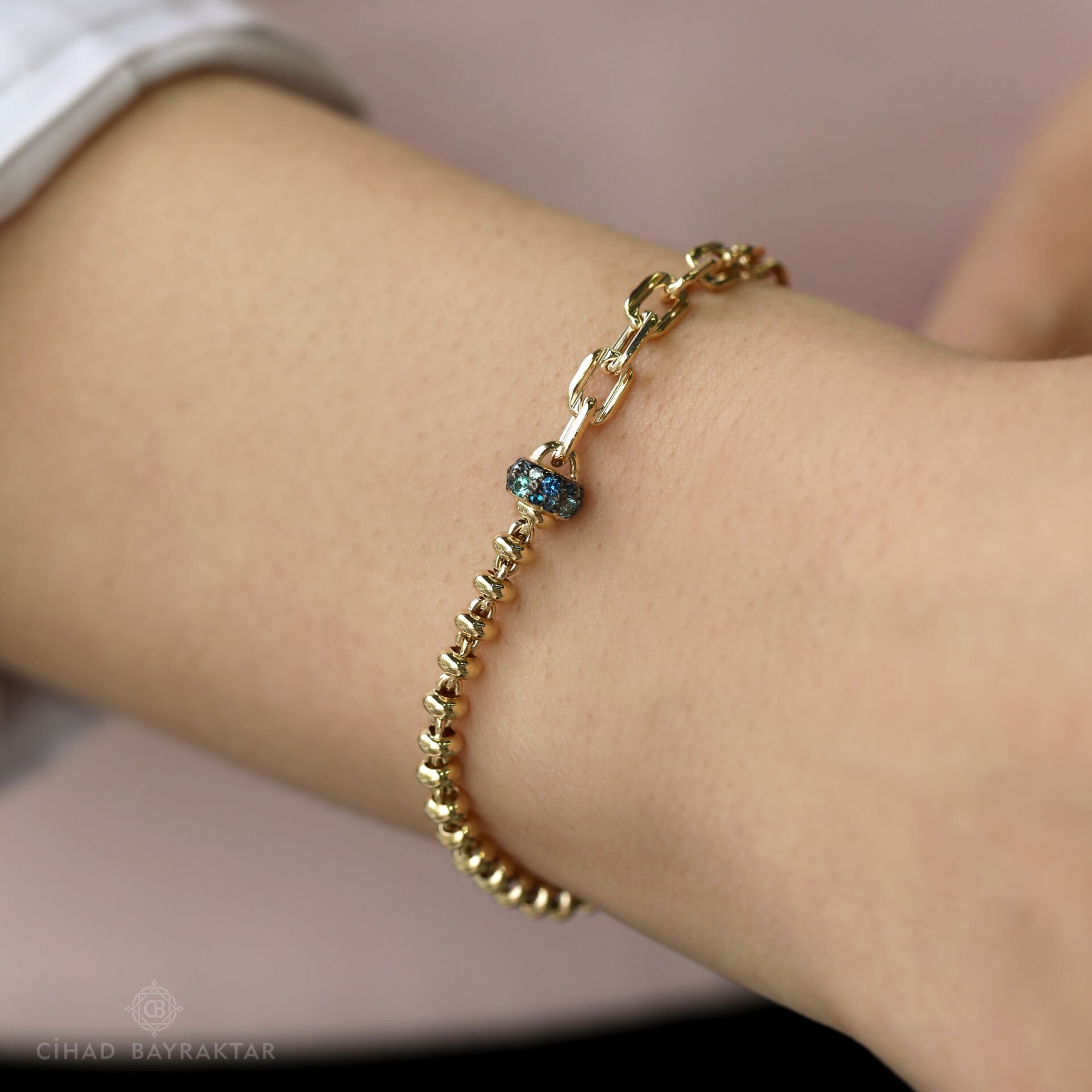 Cetaş Taşlı Altın Bileklik
