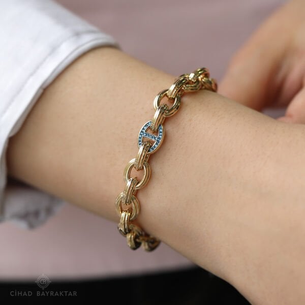 Cetaş Taşlı Altın Bileklik
