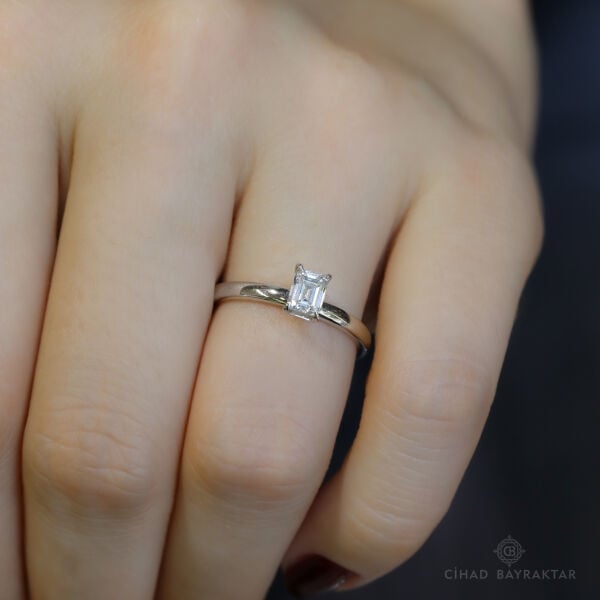 1.00 ct Pırlanta Baget Yüzük